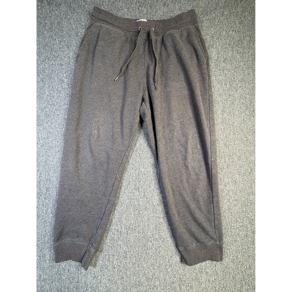 Orvis Mens Large Gray Fleece Jogger Sweatpants Classic Collection Drawstring